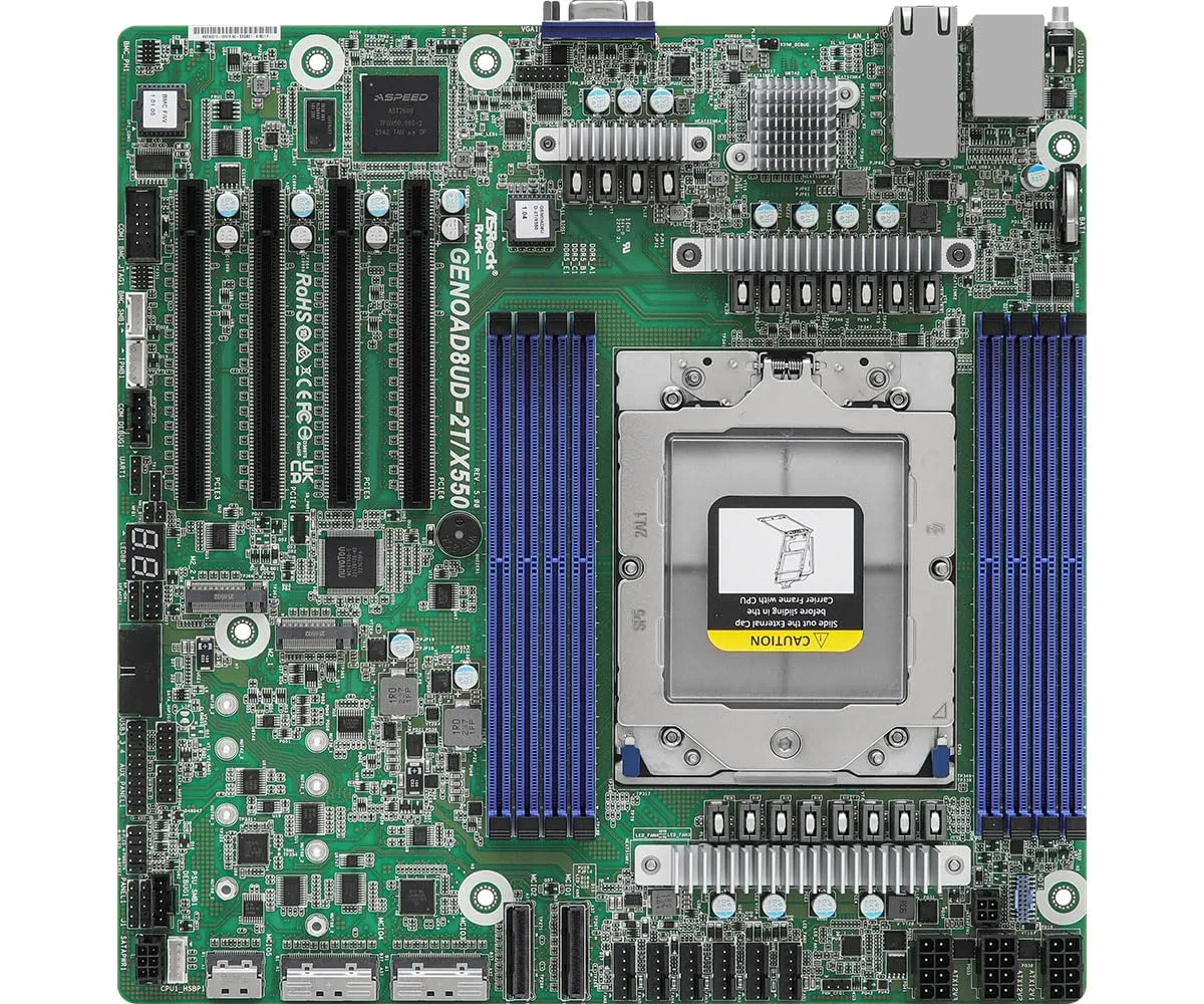 ASRock GENOAD8UD-2T/X550 — ASROCK RACK GENOAD8UD-2T/X550 DEEP MICRO-ATX SERVER MOTHERBOARD SINGLE SOCKET  S