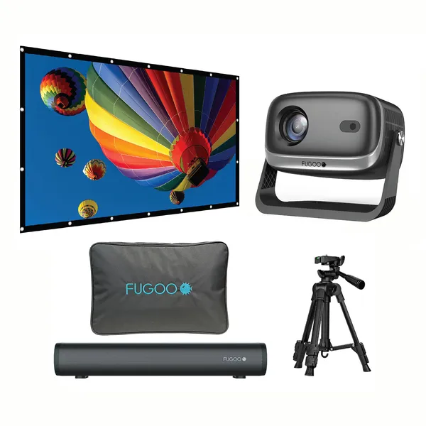FUGOO FPJ1080PS — OUT 120IN SCRN PRJCT BNDL