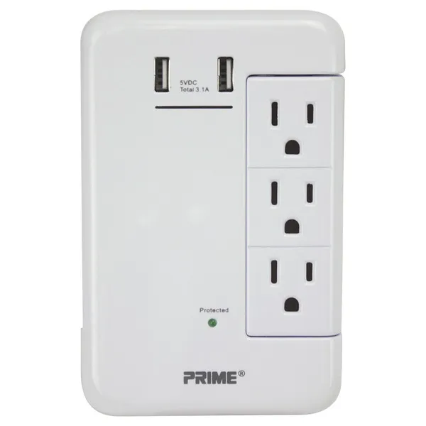 PRIME PBRUSB346S-A — 6OUT 1200J SURGE TAP