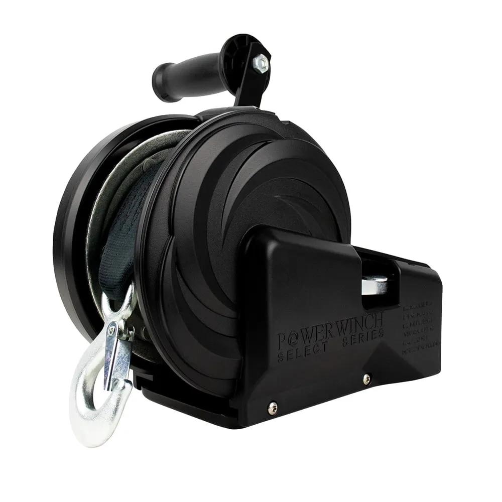 Powerwinch 21400-W-2000-8-B-R — Powerwinch Select Series Winch 2,000lb, 2 Speed, 8" Crank Arm - Carbon Black