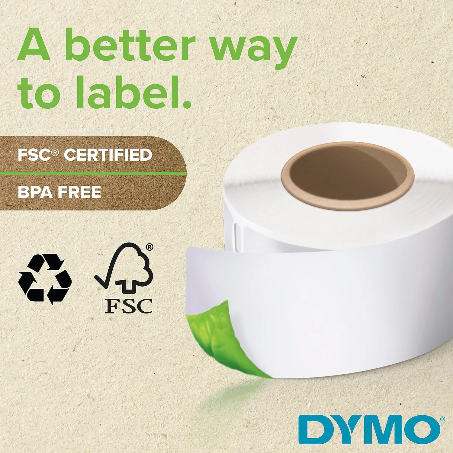 DYMO 30334 — WHITE 2-1/4IN X 1-1/4IN LABELS. SIZE: 2-1/4IN X 1-1/4IN, 1000 LABELS/ROLL, 1 ROL
