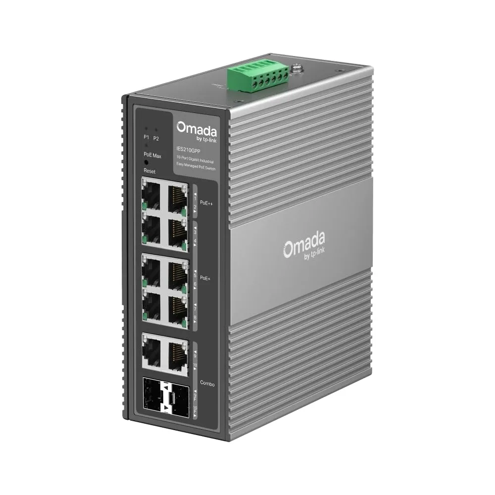 TPLINK IES210GPP — OMADA 10-PORT IND SWITCH, 6 POE+, 2++