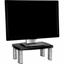 3M RA3464 — 3M Premium Adjustable Monitor Stand - Up to 21" Screen Support - 80 lb Load Capacity - CRT, LCD Display Type Supported - 5.80" Height x 12" Width - Freestanding - Polystyrene - Black, Silver