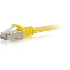 C2G CGO 00871 — C2G 15ft Cat6 Snagless Shielded (STP) Ethernet Network Patch Cable - Yellow - 15 ft Category 6 Network Cable for Network Device - First End: 1 x RJ-45 Network - Male - Second End: 1 x RJ-45 Network - Male - Patch Cable - Shielding - Gold, Nickel Plated Connector - Yellow - 1 Each
