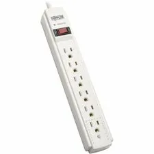 Eaton Tripplite TRP TLP606TAA — Tripp Lite series TLP606TAA 6-Outlet Surge Protector TAA Compliant - NEMA 5-15P - 6 x NEMA 5-15R - 6 ft Cord - 790 J Surge Energy - 120 V AC Voltage - 1800 W - Wall Mountable
