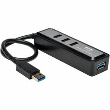 Eaton Tripplite TRP U360004MINI — Tripp Lite series 4-Port Portable USB 3.0 SuperSpeed Hub - USB 3.2 (Gen 1) Type A - Portable - 4 USB Port(s) - 4 USB 3.0 Port(s) - PC, Mac