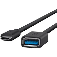 Belkin BLK B2B150BLK — Belkin Sync/Charge USB Data Transfer Cable - 6" USB Data Transfer Cable for Flash Drive, Keyboard, Mouse - First End: 1 x USB 3.0 Type A - Male - Second End: 1 x USB 3.0 Type C - Male - 5 Gbit/s - Black - 1 Each