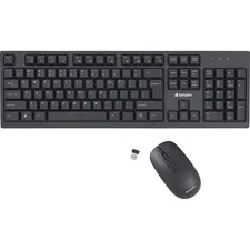 VERBATIM VER 70724 — Verbatim Wireless Keyboard and Mouse Combo - USB Type A Wireless Bluetooth 2.40 GHz Keyboard - USB Type A Wireless Mouse - Optical - 1000 dpi - 3 Button - Multimedia Hot Key(s) - Symmetrical - AA, AAA - Compatible with Windows, Mac - 1 Each