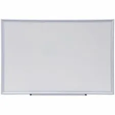 Universal Products UNV 44624 — Universal Deluxe Melamine Dry Erase Board, 36" x 24" , White Surface, Satin Aluminum Frame - 36" (3 ft) Width x 24" (2 ft) Height - White Melamine Surface - Satin Aluminum Frame - 1 Each