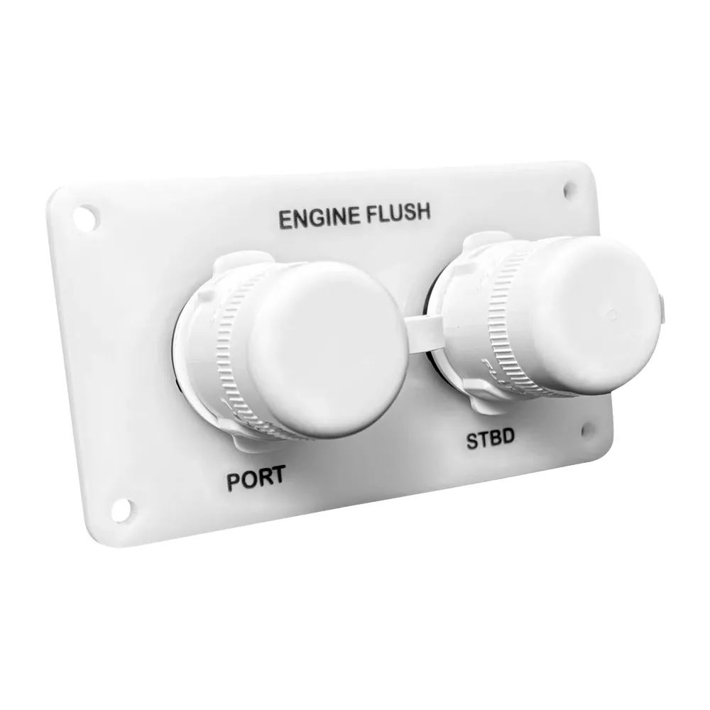 Flushmaster SM-QCR2WH12 — Flushmaster Flush Port Reroute Dual Outlet - White Acrylic Plate - Horizontal - 1/2' Barb
