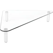 KANTEK KTK MS390 — Kantek Glass Corner Monitor Riser/Desk Shelf - 40 lb Load Capacity - 3.25" Height x 19.70" Width - Tempered Glass - Clear