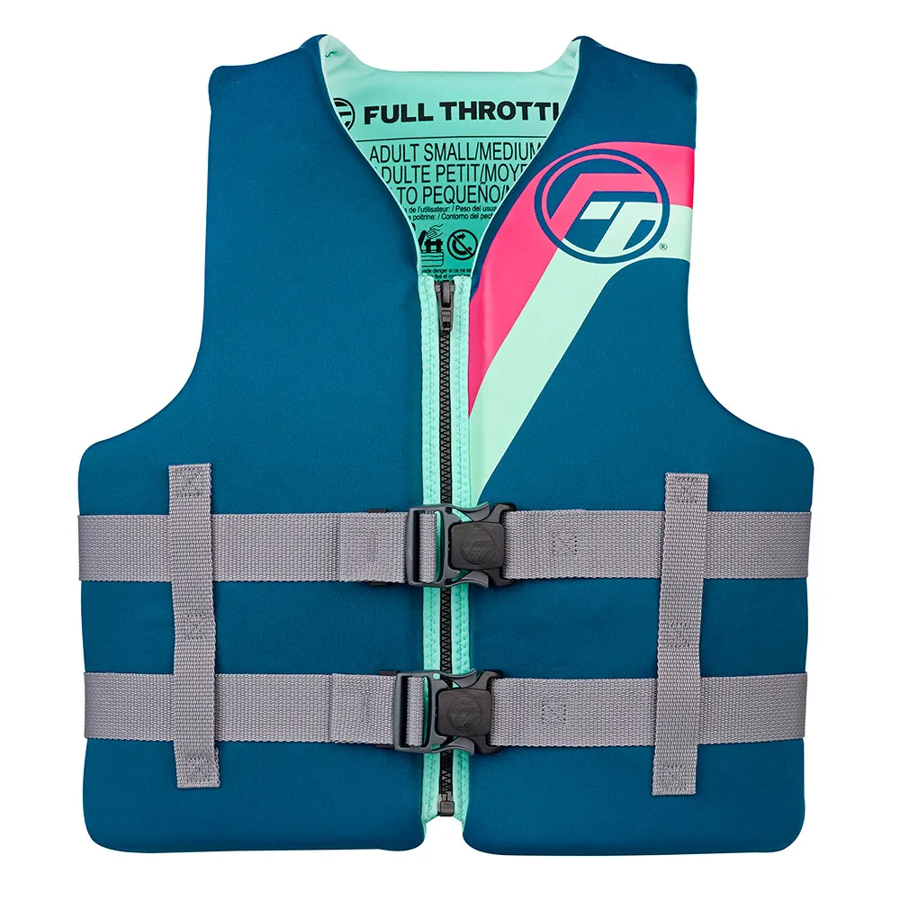 Full Throttle 142100-505-030-27 — Full Throttle Adult Rapid-Dry Life Jacket - S/M - Aqua