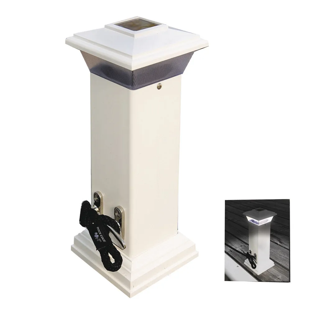Dock Edge 96250F — Dock Edge Cleatlite Solar Dock Light w/SS Mooring Cleat 12"