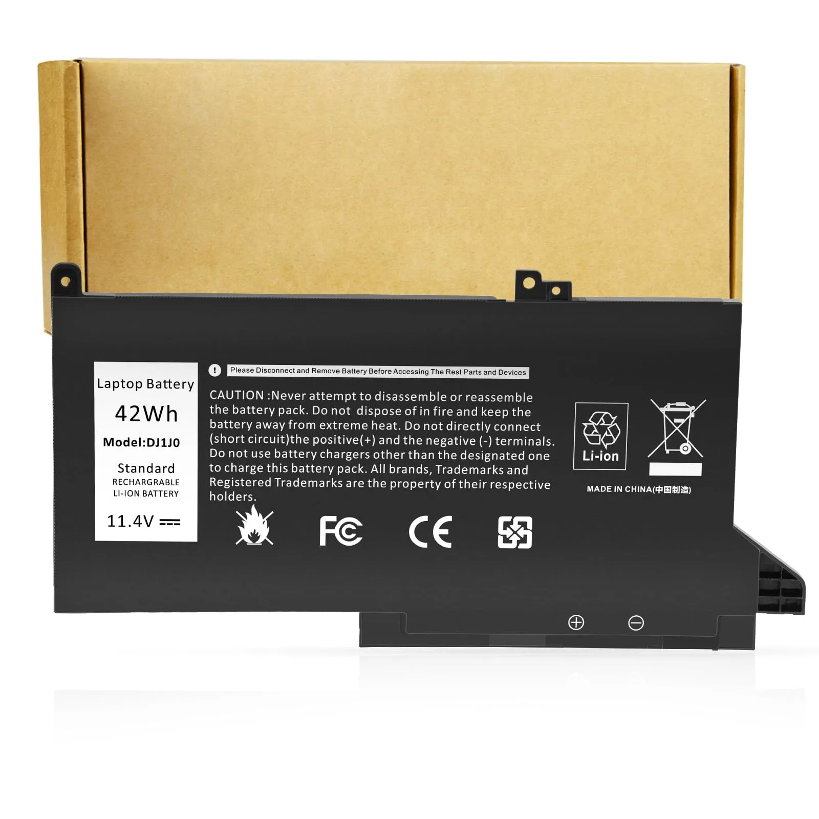DELL DJ1J0 — 42WH Lithium-Ion 3-Cell Battery for Reliable Power