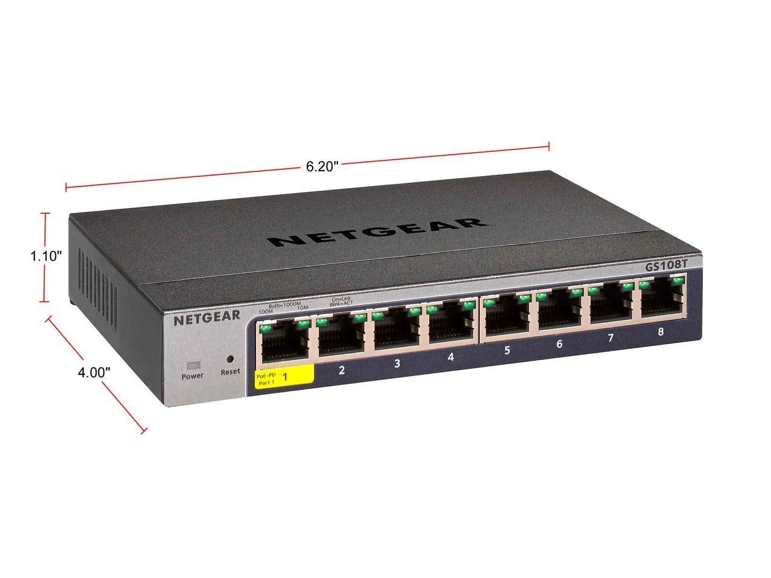 NETGEAR GS108T-300NAS — 8 Port Gig Smart Mged Switch