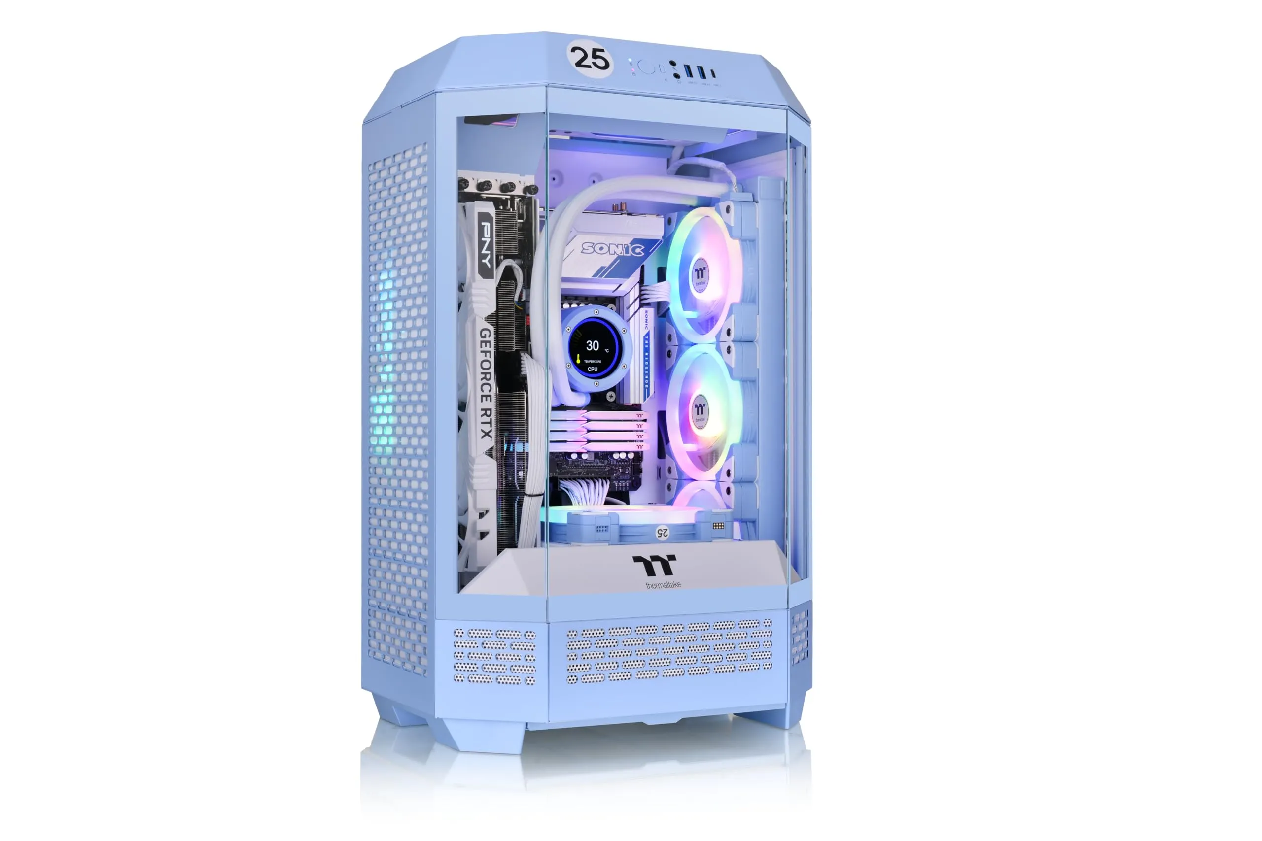 Thermaltake CA-1Y4-00SFWN-00 — THERMALTAKE TOWER 300 HYDRANGEA BLUE MICRO-ATX CASE