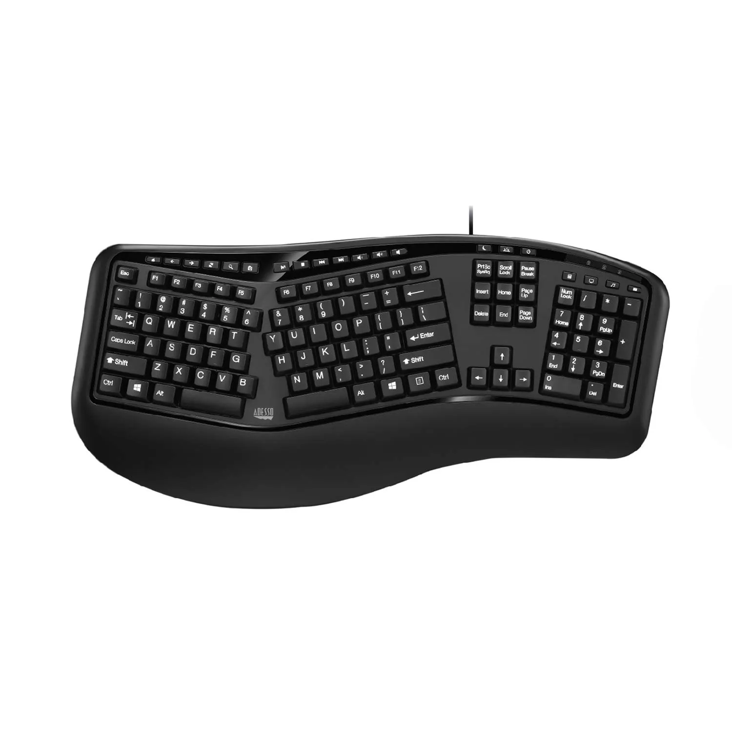 ADESSO INNOVATION INC AKB-150UB — Adesso Ergonomic Wired Keyboard | SKU KB-150BU