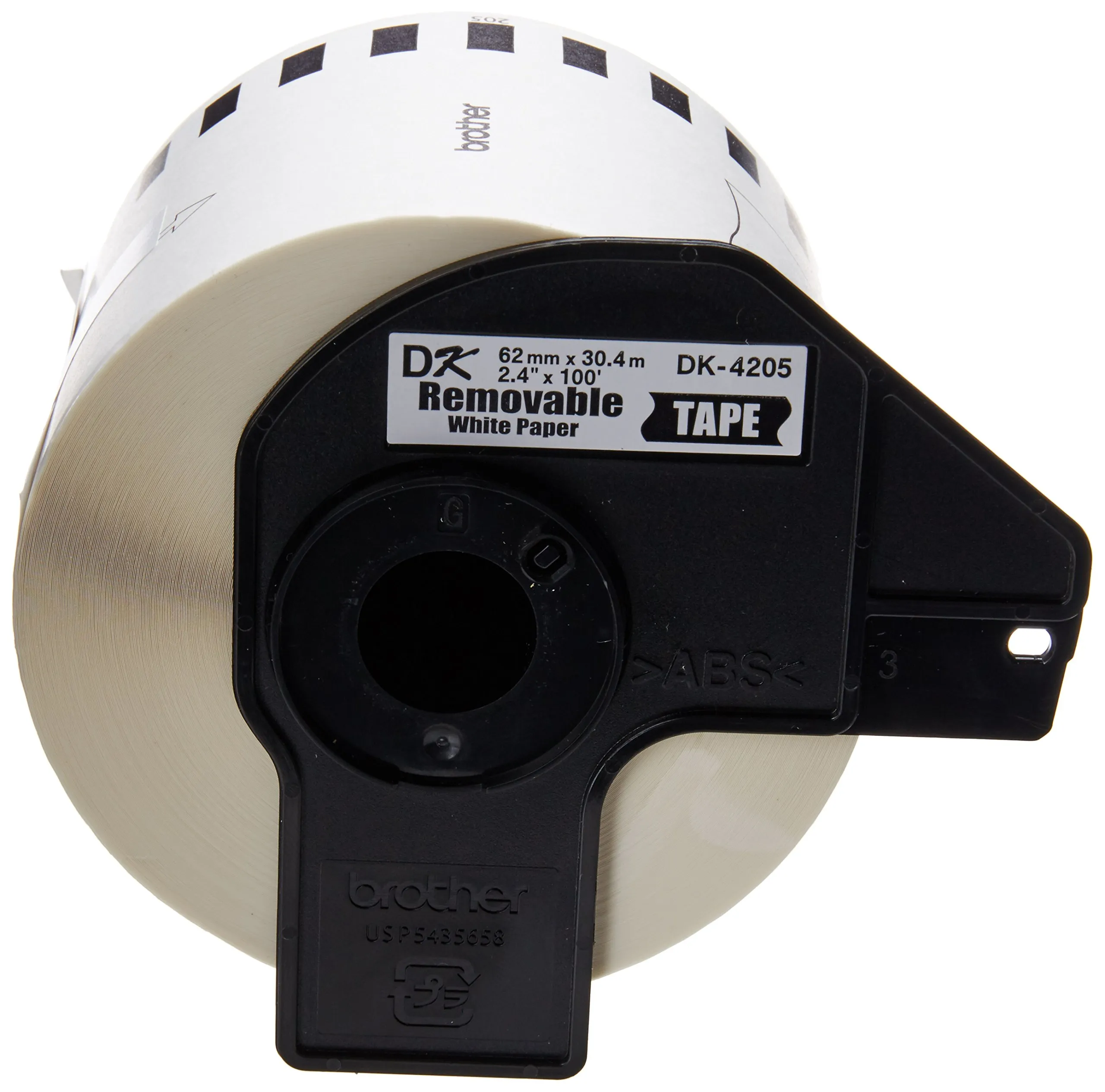 Brother BRT DK4205 — BROTHER MOBILE, 2.4X100' (62MMX30.4M) WHITE PAPER CONTINUOUS LABEL W/ REMOVABLE ADHESIVE