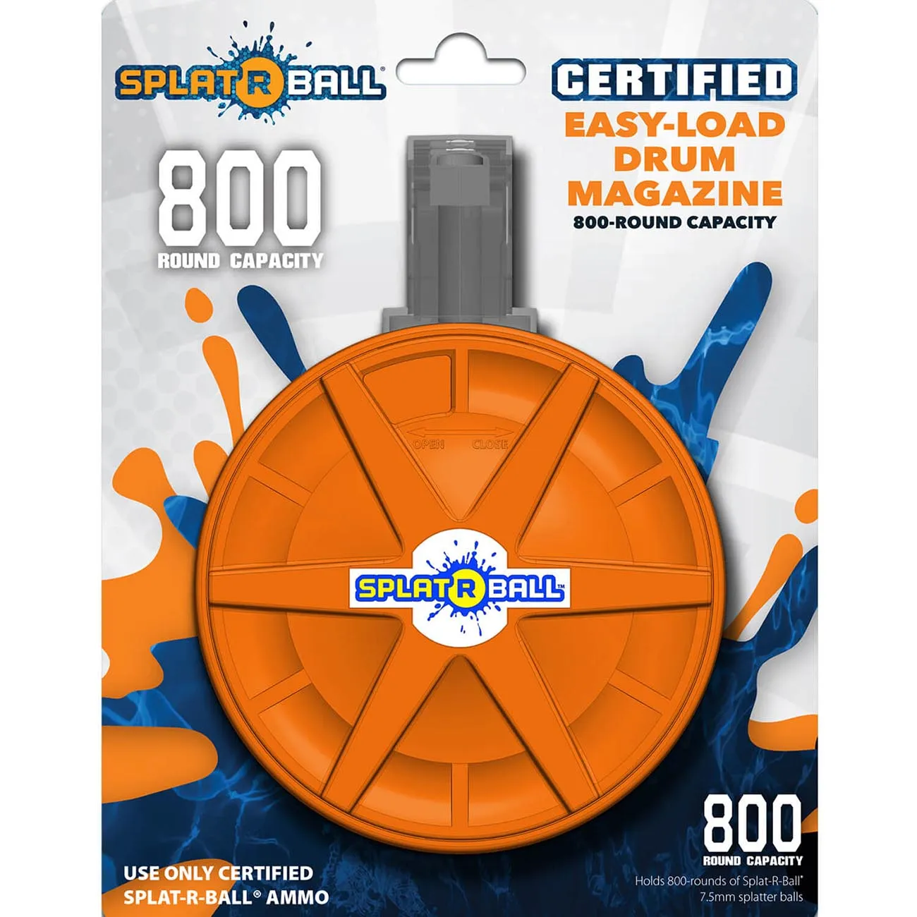 Splatrball 950015 — SplatRBall 800 Round Drum Magazine (Orange)