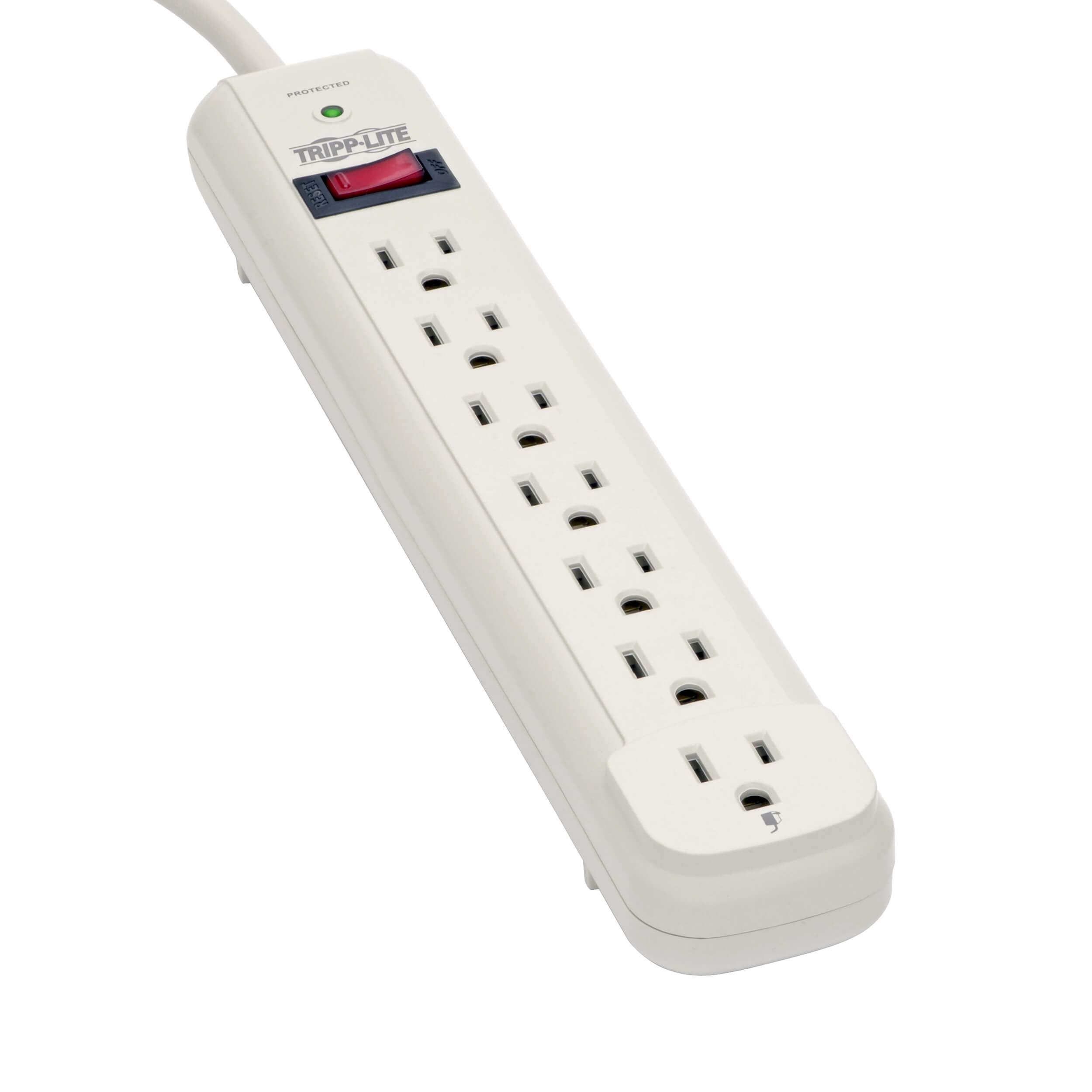 Eaton Tripplite TRP TLP725 — Tripp Lite series Economical AC 7-Outlet Surge Protector - Gray - NEMA 5-15P - 7 x NEMA 5-15R - 1800 VA - 1080 J - 120 V AC Input - 120 V AC Output - 25 ft