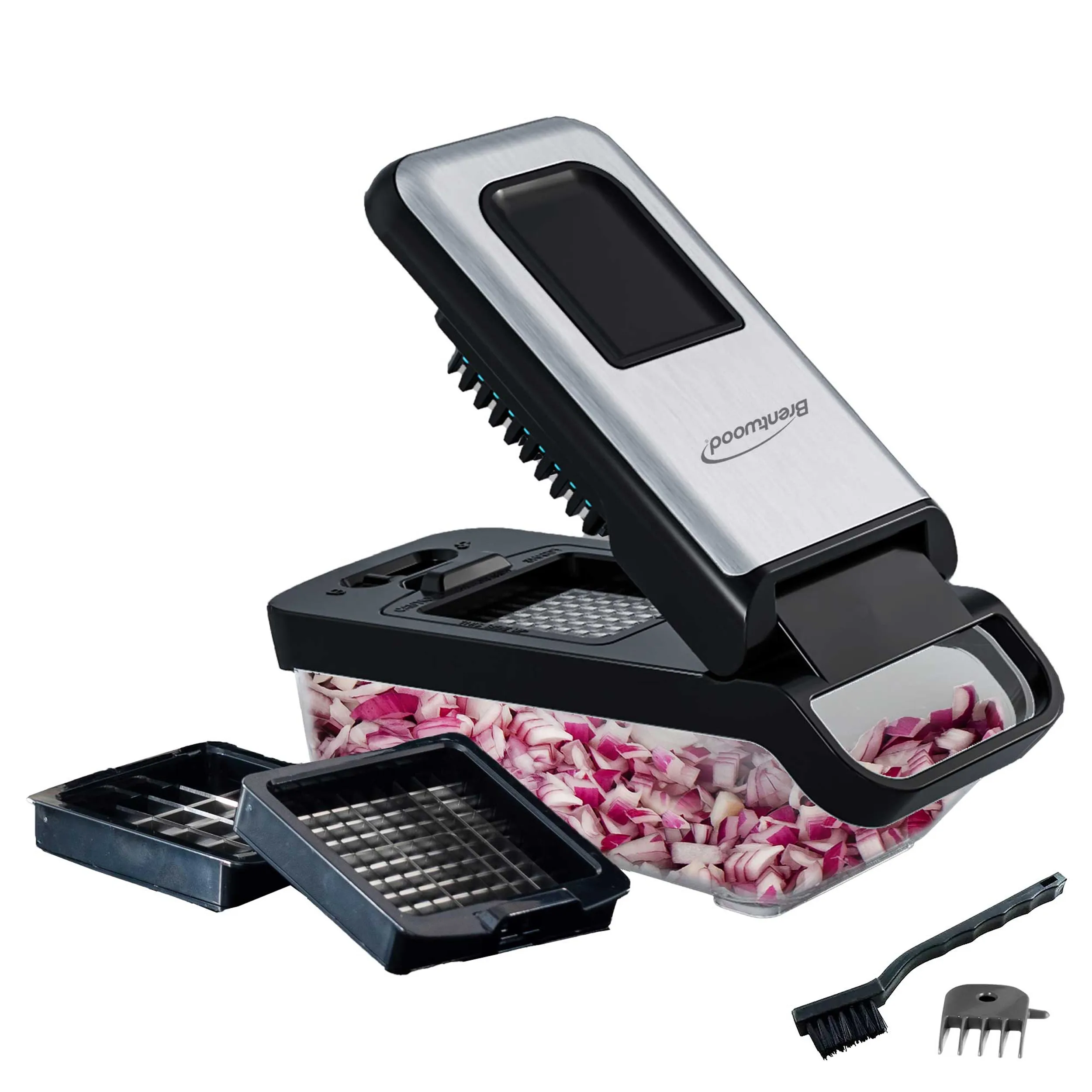 Brentwood KA-5024BKS — Brentwood 3.6 Cup Vegetable Chopper in Black with 2 Interchangeable Blades