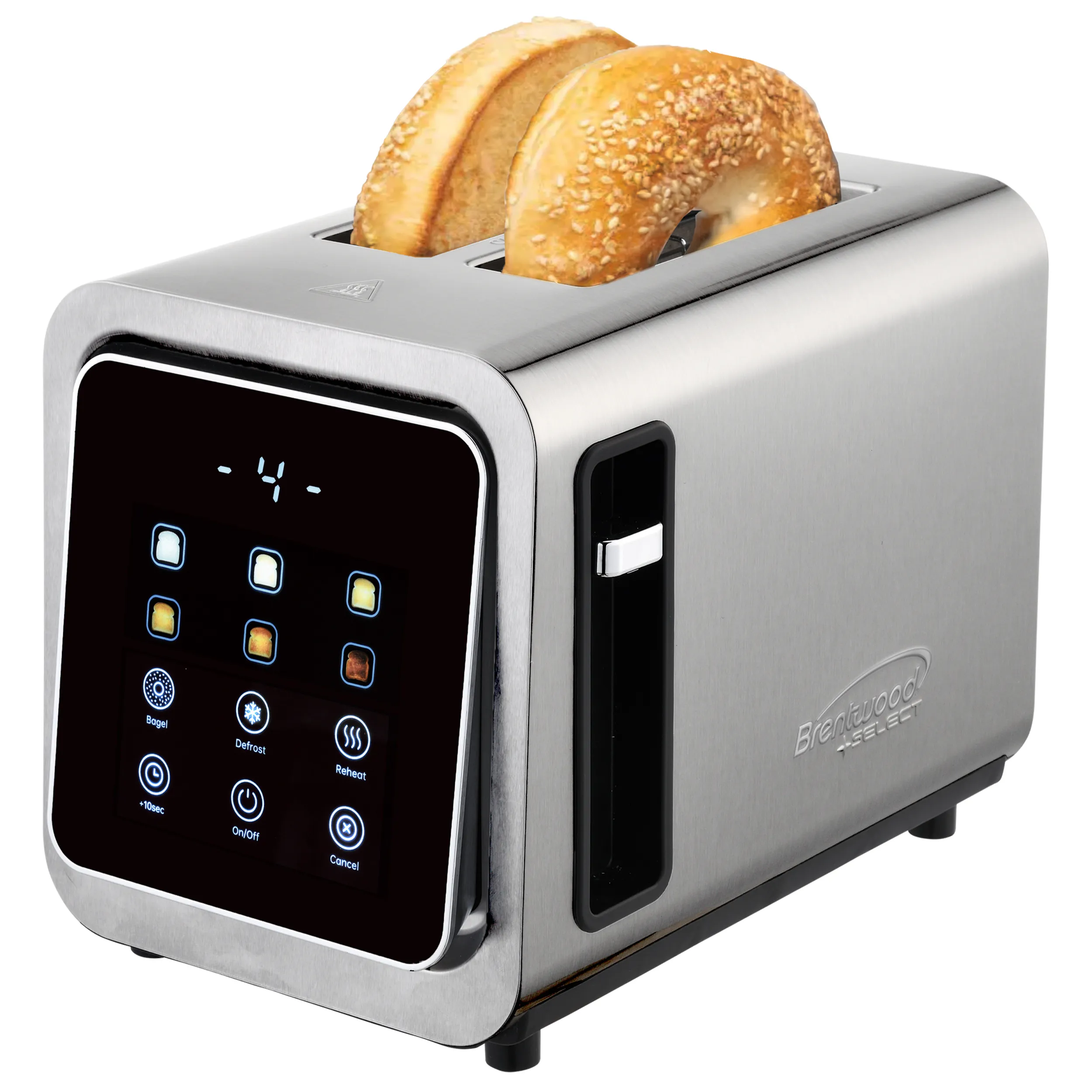 Brentwood TS-228DS — Brentwood Touch Screen 2-Slice Stainless Steel Digital Toaster with Extra Wide Slots