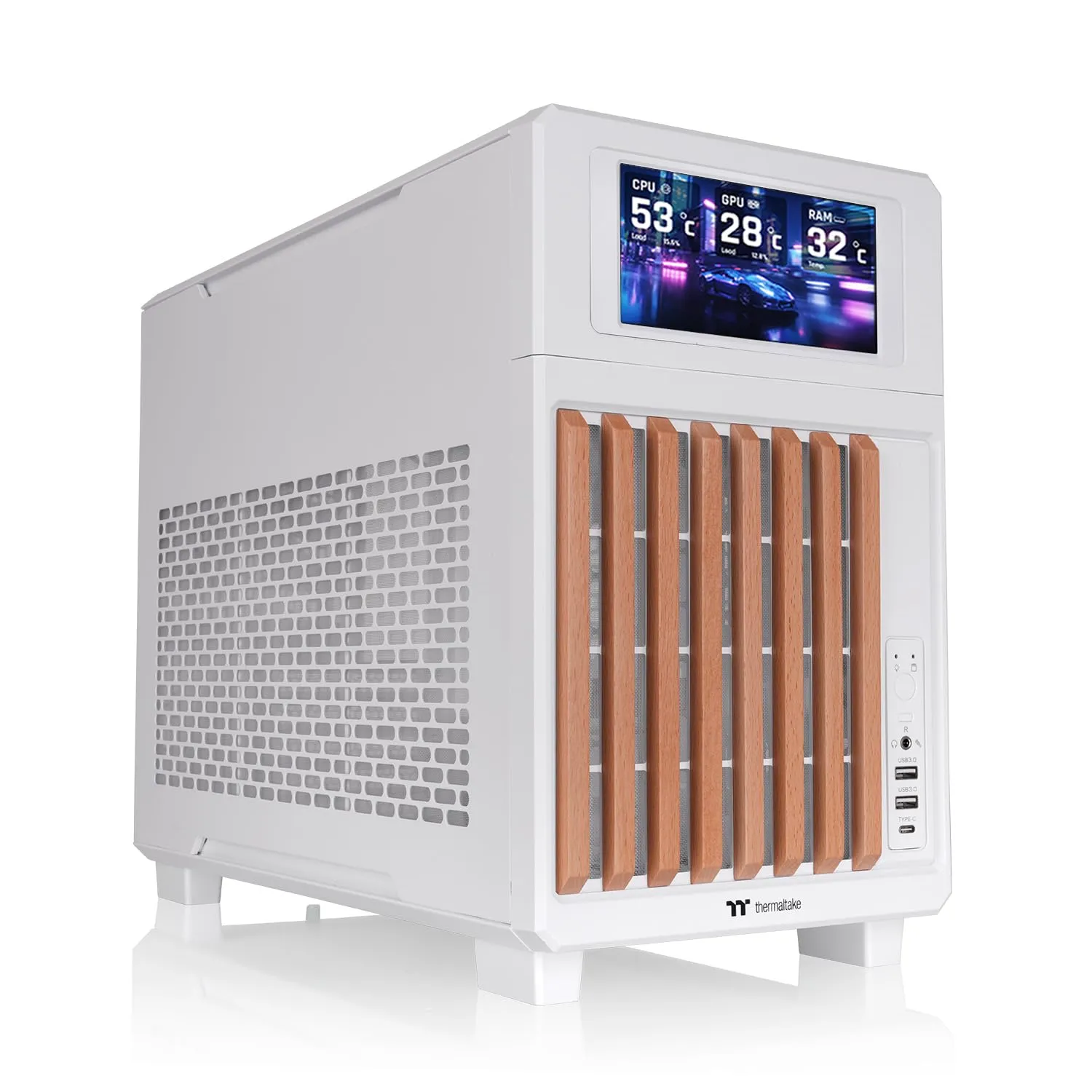 Thermaltake CA-11M-00M6WN-W1 — TR300 WS White with LCD Screen