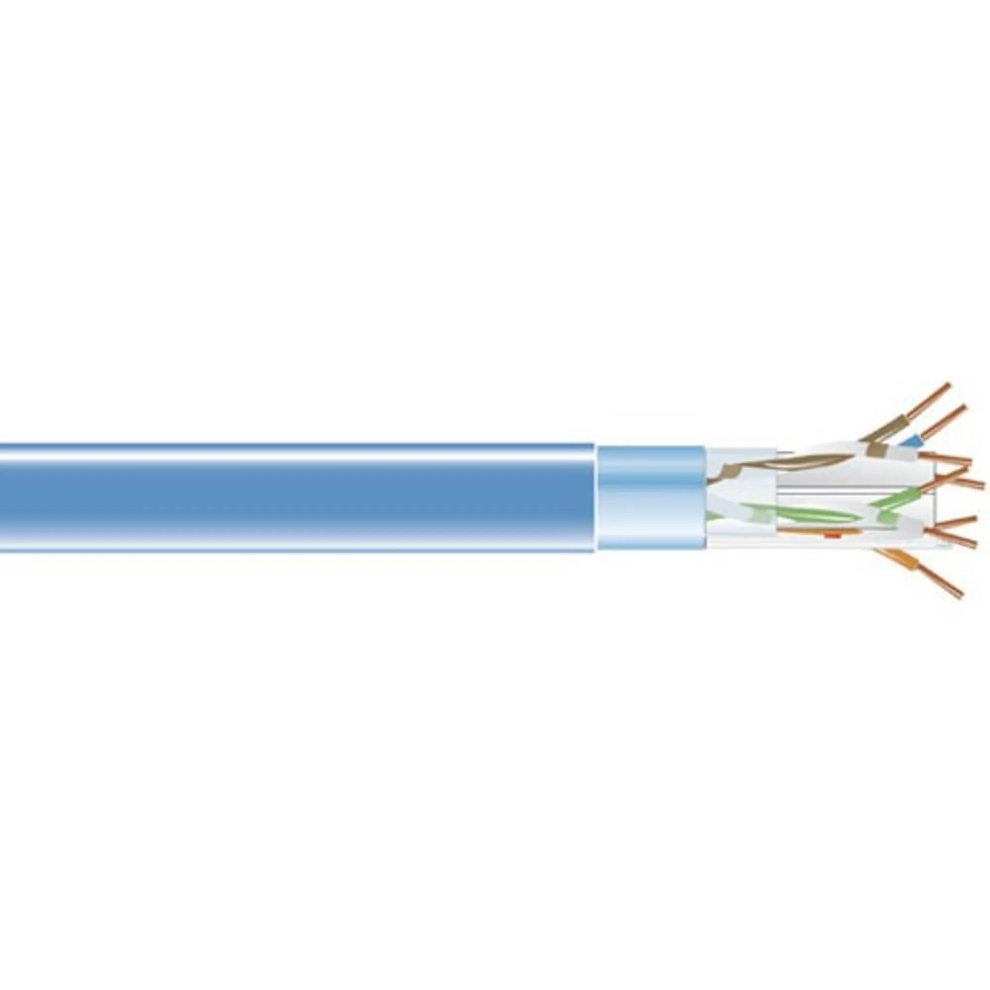 BLACK BOX CORPORATION EVNSL0601A-1000 — 1000FT CAT6 BLUE SHIELDED SOLID BULK CABLE 400MHZ STP 24AWG 4PAIR