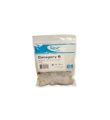 Cablesys ICC-IC107L6CWH — MODULE, CAT 6, EZ, 25 PK, WHITE