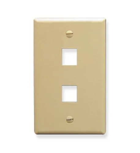 Cablesys ICC-IC107F02IV — FACEPLATE, FLAT, 1-GANG, 2-PORT, IVORY