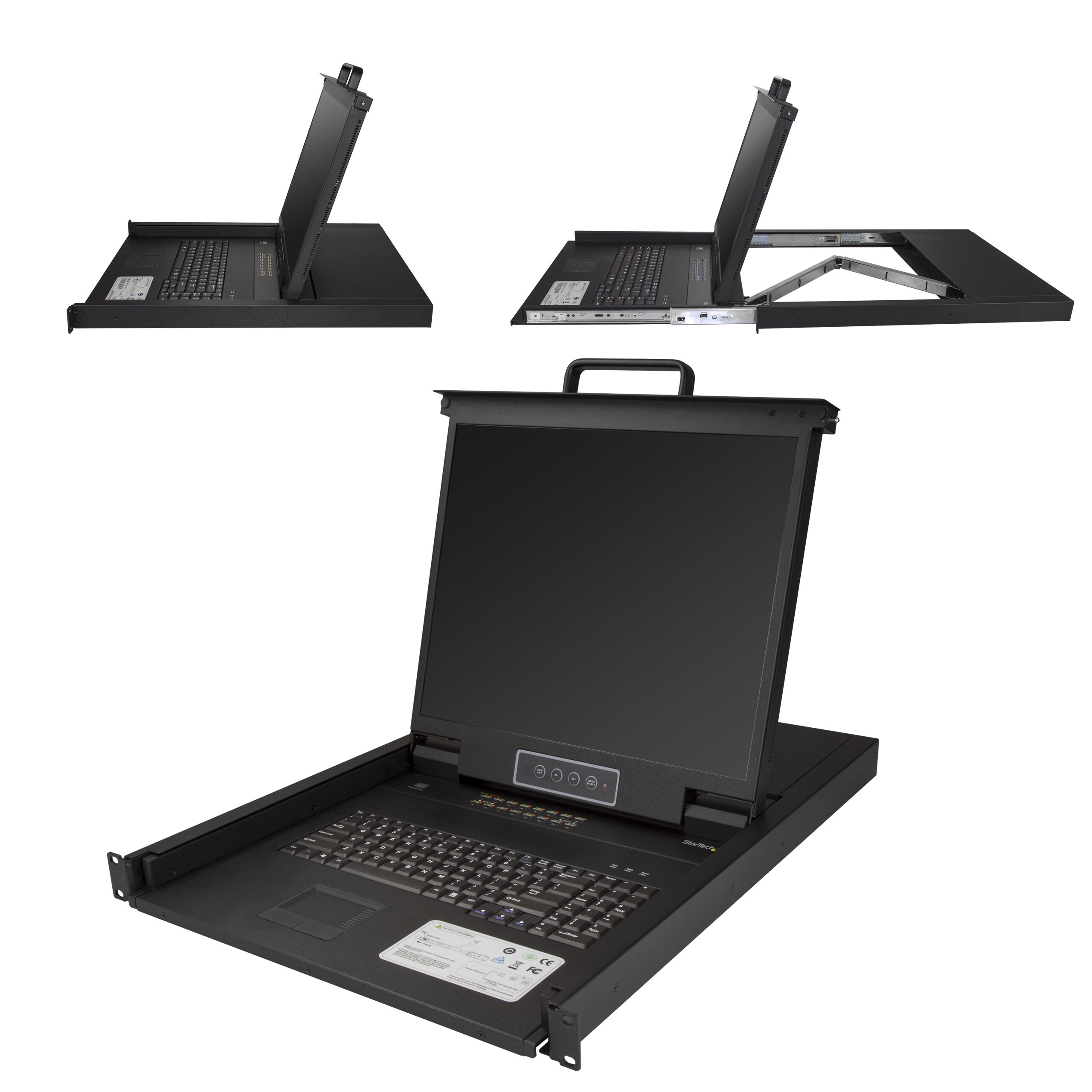 STARTECH STC RKCONS1916K — StarTech.com 16 Port KVM Console for Server Rack - Rackmount LCD - 19in - 1U - 16 Computer(s) - 19" LCD - SXGA - 1280 x 1024 - 2 x PS/2 Port - 2 x USB - 1 x VGA - 17 - Daisy Chain - Keyboard - TouchPad - 1U High - PC