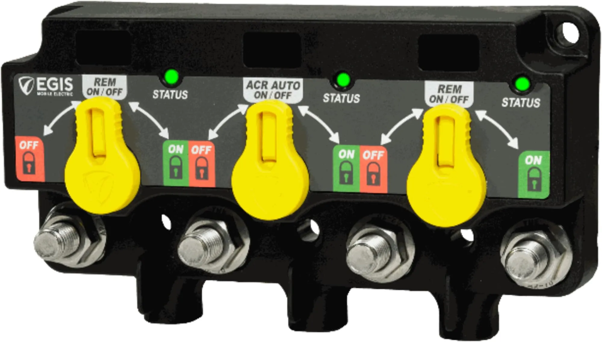 Egis Mobile Electric 8730-1535 — EGIS 8730-1535 XD Triple Flex Automatic Charging Relay with Knobs - Tinned Wire