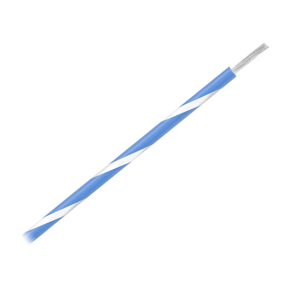 Pacer Group WUL16BL-9-500 — Pacer 16 AWG Gauge Striped Marine Wire 500' Spool - Blue w/White Stripe