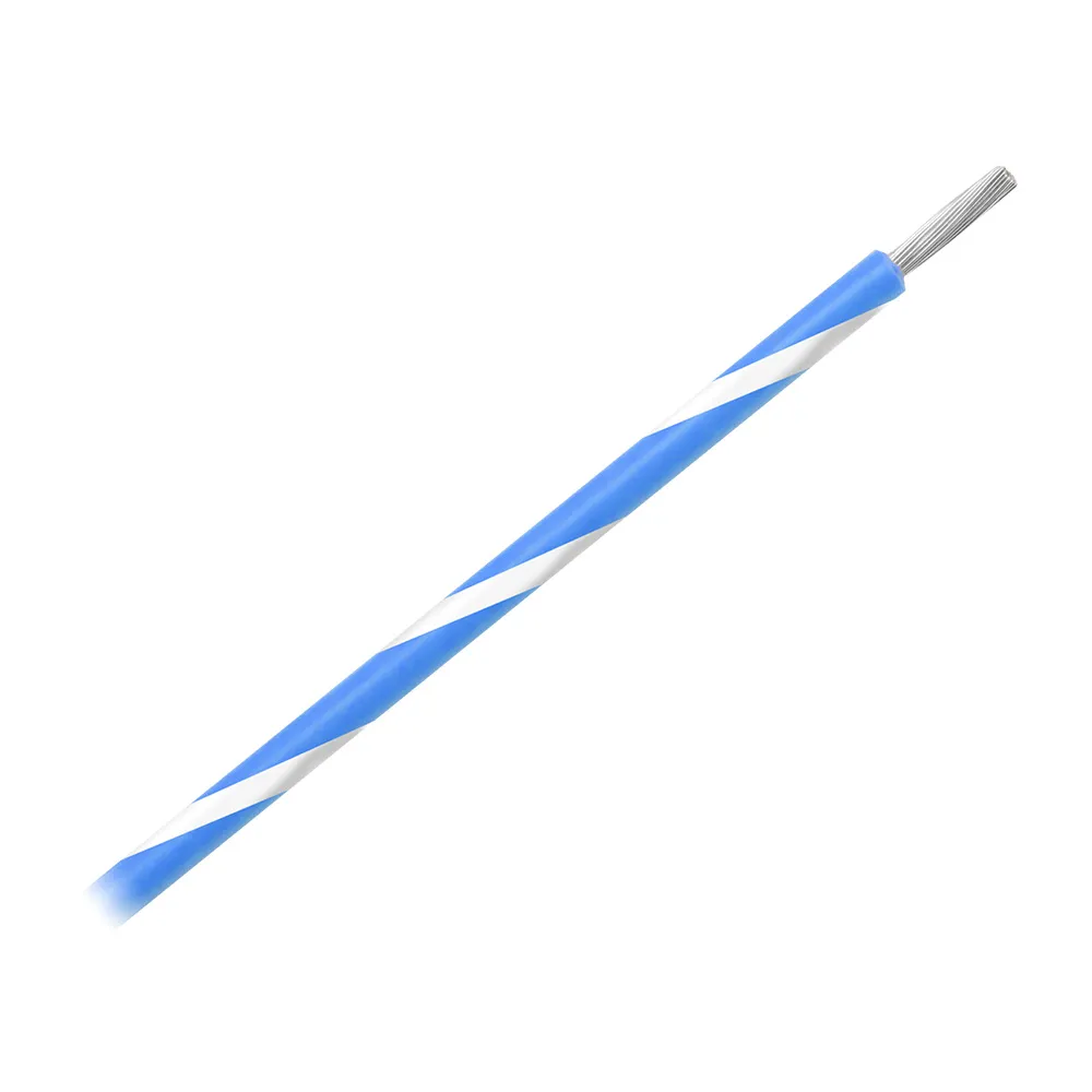 Pacer Group WUL14BL-9-500 — Pacer 14 AWG Gauge Striped Marine Wire 500' Spool - Blue w/White Stripe