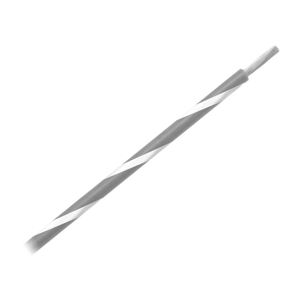 Pacer Group WUL14GY-9-500 — Pacer 14 AWG Gauge Striped Marine Wire 500' Spool - Grey w/White Stripe