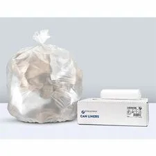Inteplast Group Ltd IBS S404816N — Inteplast HDPE Can Liners, 16 Microns, 40" x 48" , Natural, Pack Of 250 Liners - 45 gal Capacity - 48" Width x 0.63 mil (16 Micron) Thickness - High Density - Natural - High-density Polyethylene (HDPE) - Kitchen, Breakroom - 1 Carton