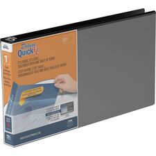 Davis Instruments STW 95011L — QuickFit 9500 Ring Binder - 1" Binder Capacity - Legal - 8 1/2" x 14" Sheet Size - 200 Sheet Capacity - 3 x 1" Ring - Fastener: Round Ring - Pocket: 2, Internal - Horizontal Orientation - Polypropylene - Black - Recycled - Antimicrobial - 1 Each