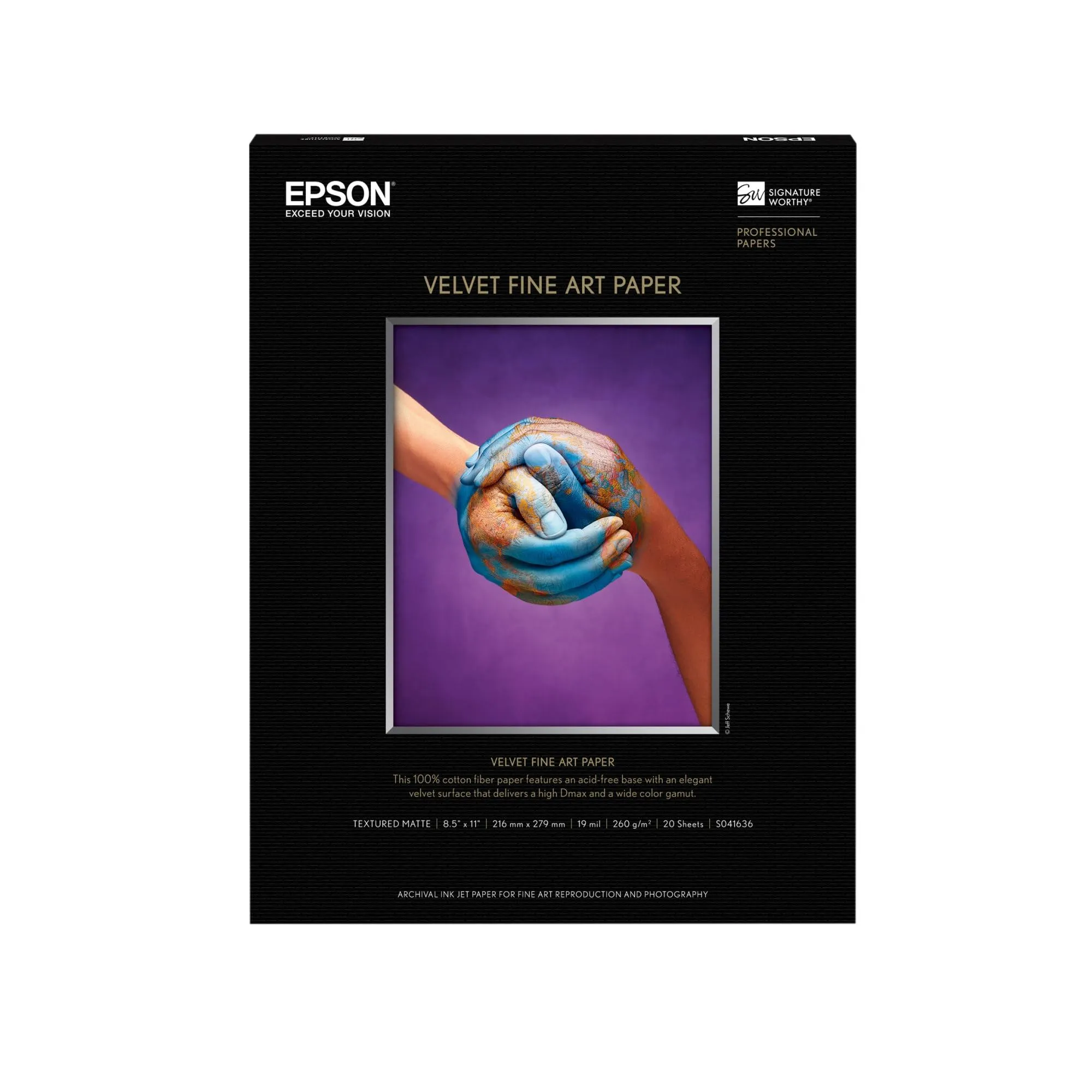 EPSON EPSS041636 — 8.5X11 LTR VELVET FINE ART