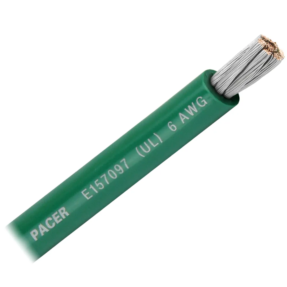 Pacer Group WUL6GN-FT — Pacer Green 6 AWG Battery Cable - Sold By The Foot