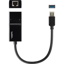 Belkin BLK B2B048 — Belkin USB 3.0 to Gigabit Ethernet Adapter - USB 3.0 - 1 Gbit/s Data Transfer Rate - 1 Port(s) - 1 x Network (RJ-45) - Twisted Pair - 10/100/1000Base-T
