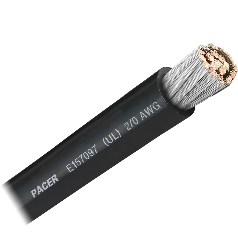 Pacer Group WUL2/0BK-FT — Pacer Black 2/0 AWG Battery Cable - Sold By The Foot