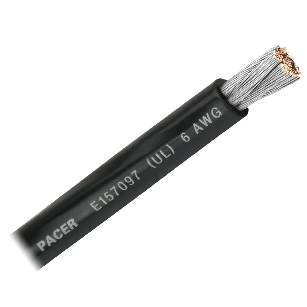 Pacer Group WUL6BK-FT — Pacer Black 6 AWG Battery Cable - Sold By The Foot