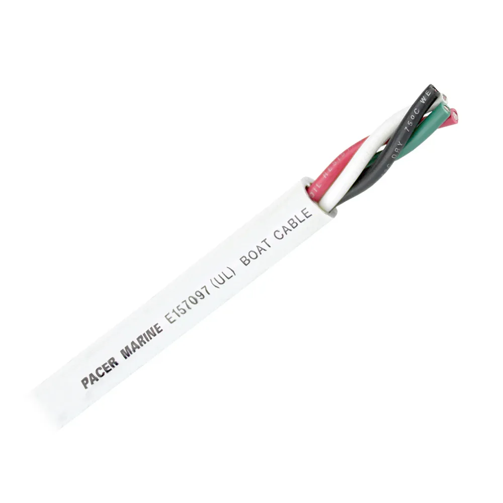 Pacer Group WR10/4-500 — Pacer Round 4 Conductor Cable - 500' - 10/4 AWG - Black, Green, Red & White
