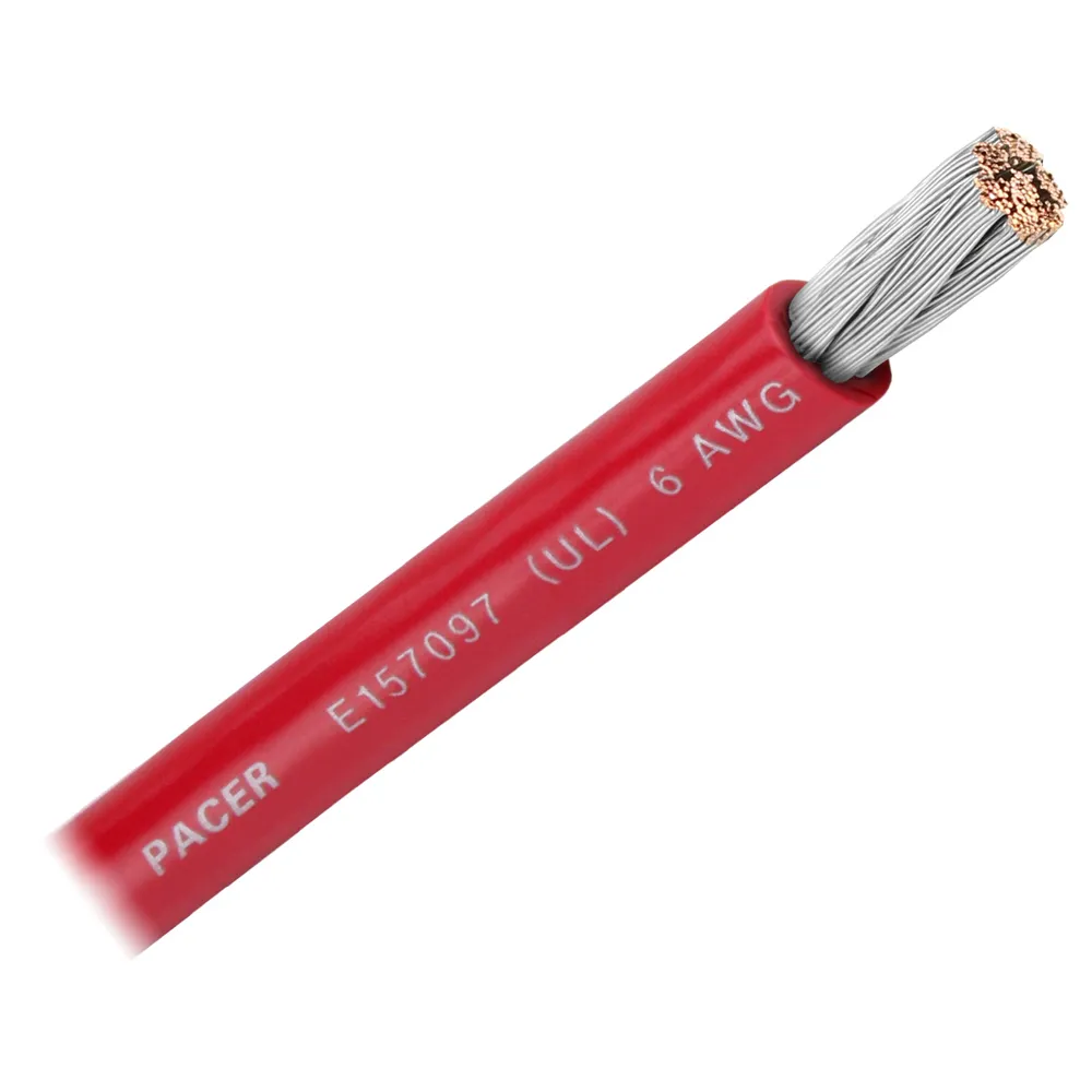 Pacer Group WUL6RD-FT — Pacer Red 6 AWG Battery Cable - Sold By The Foot