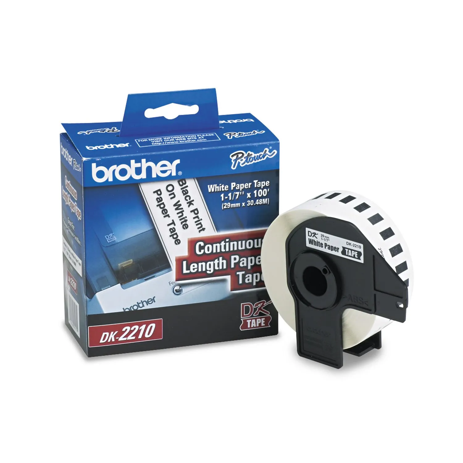 Brother BRT DK2210 — Brother 29mm (1 1/7") Continuous Length Paper Label (30m/100') (1/Pkg)