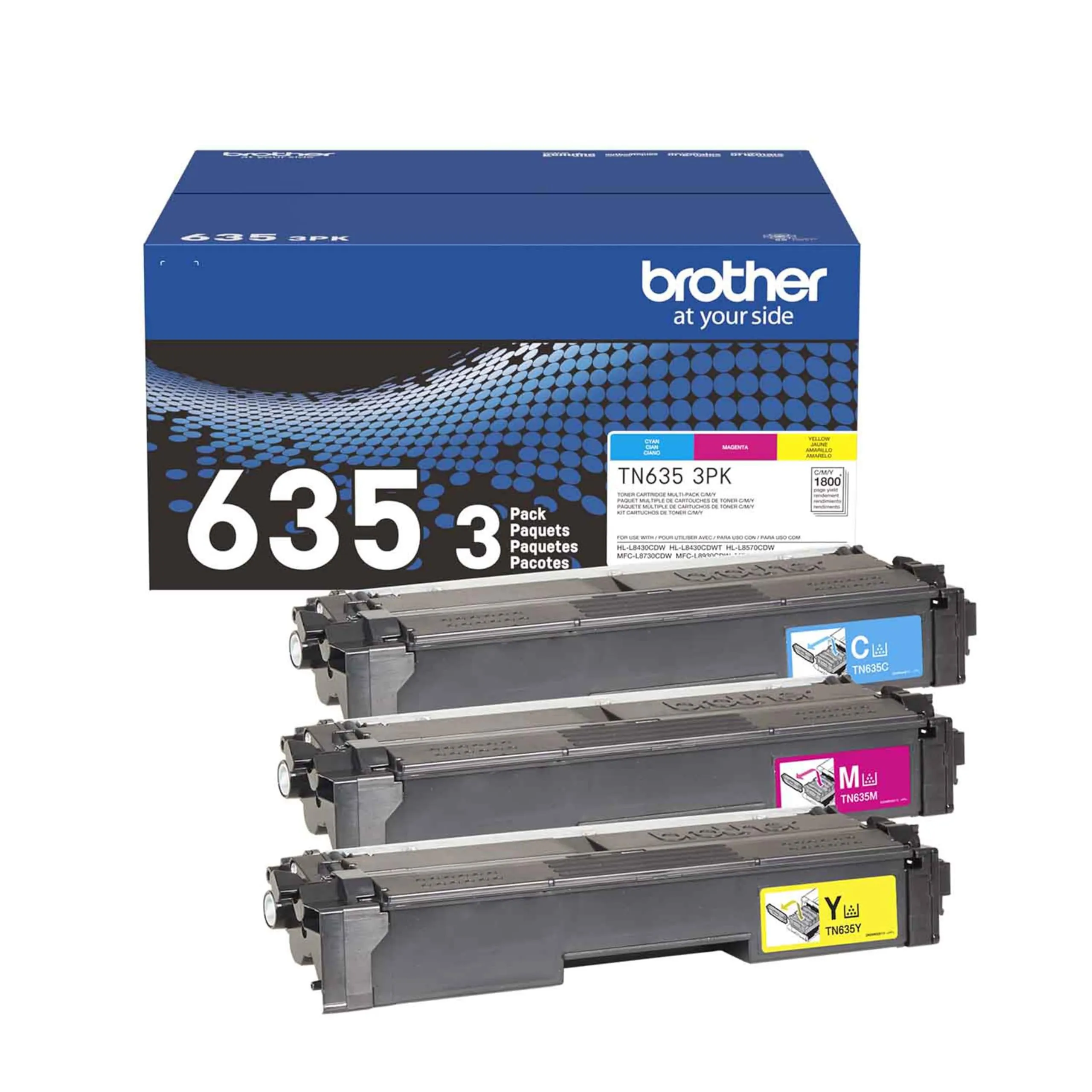 Brother BRT TN6353PK — Brother 3-Pack Cyan Magenta and Yellow Toner Cartridges (1800 Yield)