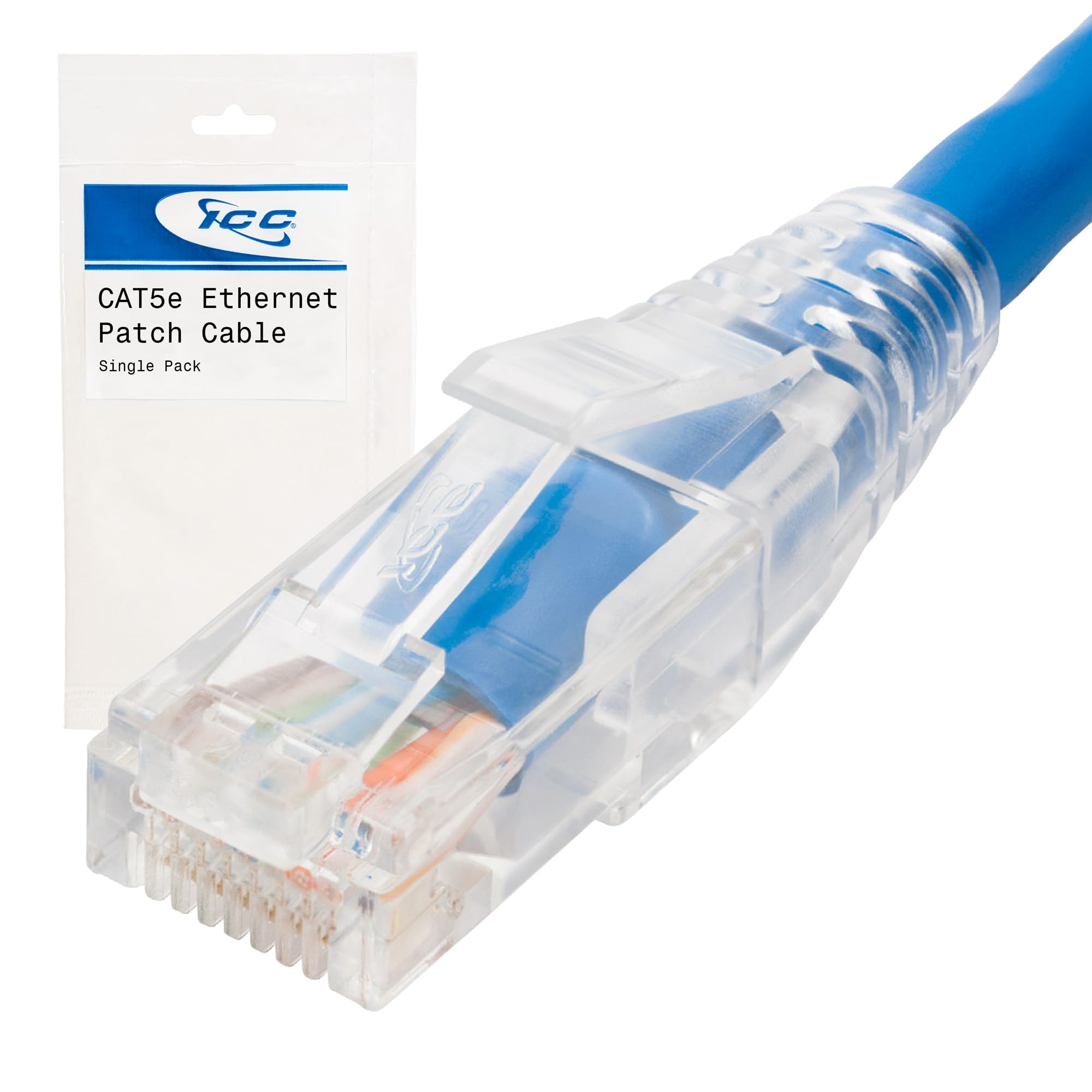 Cablesys ICC-ICPCSP03BL — PATCH CORD, CAT5e, CLEAR BOOT, 3' BLUE