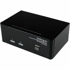 STARTECH SV231DDVDUA — StarTech.com 2 Port DVI VGA Dual Monitor KVM Switch with Audio & USB Hub - 2 Computer(s) - WUXGA - 1920 x 1440 - 3 x VGA - Desktop - TAA Compliant