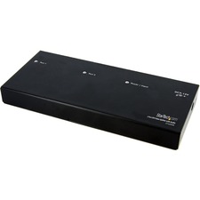 STARTECH STC ST122DVIA — StarTech.com 2 Port DVI Video Splitter with Audio - 1920 x 1200 - 32.81 ft Maximum Operating Distance - Audio Line In - Audio Line Out - DVI In - DVI Out - Aluminum - Black - TAA Compliant