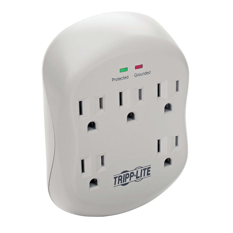 Interex By TrippLite SK5TEL-0 — Tripp Lite, Surge Protector, 5 Outlet, Direct Plug-In, 1-Line RJ11, 1080 Joules, 1875W, 15 Amp